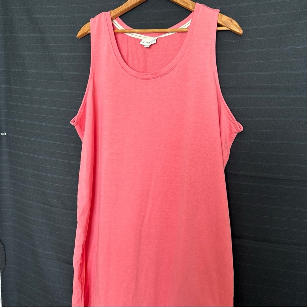 Wonderly Studio Coral Pink Sleeveless Night Gown Pajama Polyester Stretch Sz. XL - Picture 2 of 9